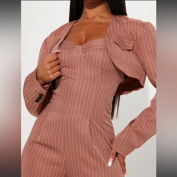 Jumpsuit Set Taupe - Picture 3 of 9